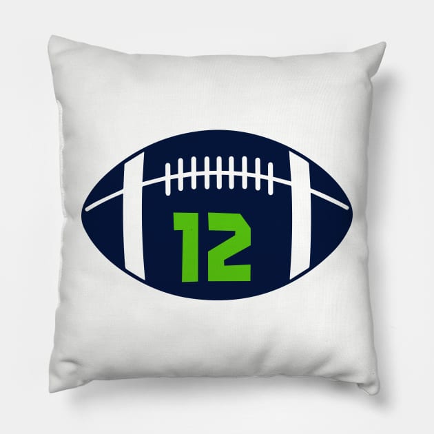 12 SEAHAWKS | FOOTBALL | SEATTLE Pillow by theDK9