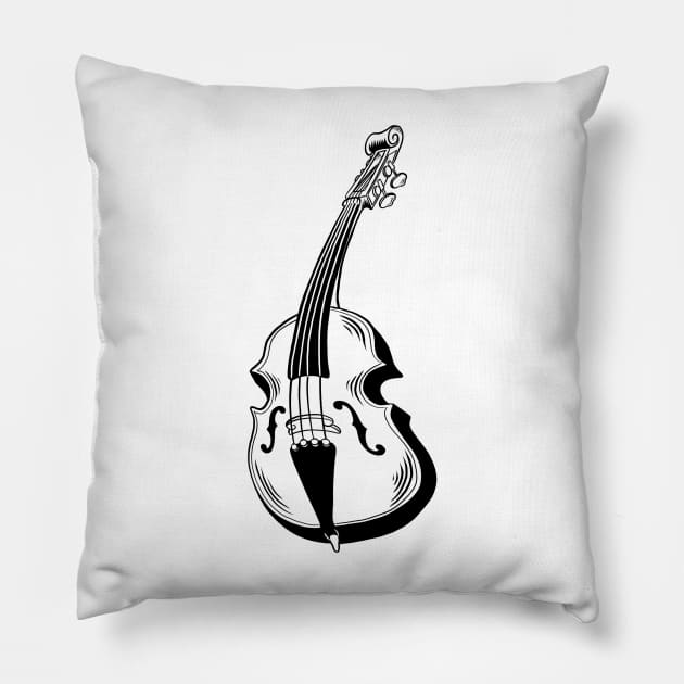 Upright bass Pillow by Adorline