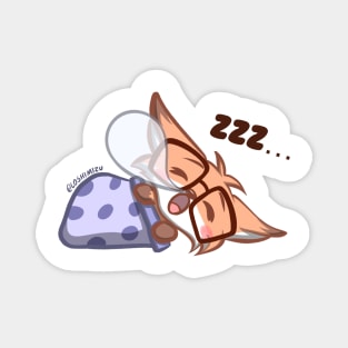 Cute Kawaii Nerd Fox asleep Magnet