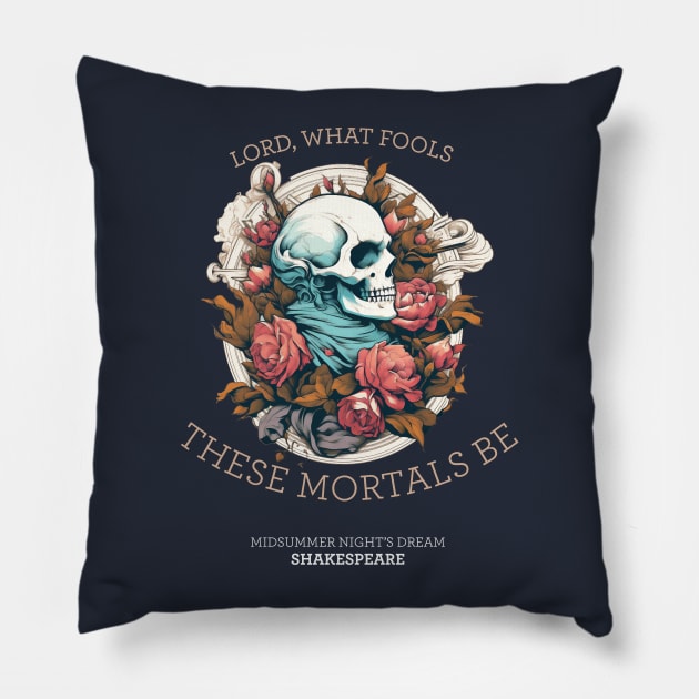 Shakespeare bookish literature poet Pillow by OutfittersAve