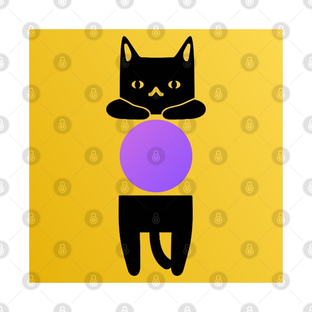 Purple Crystal Ball Cat by catpurrs