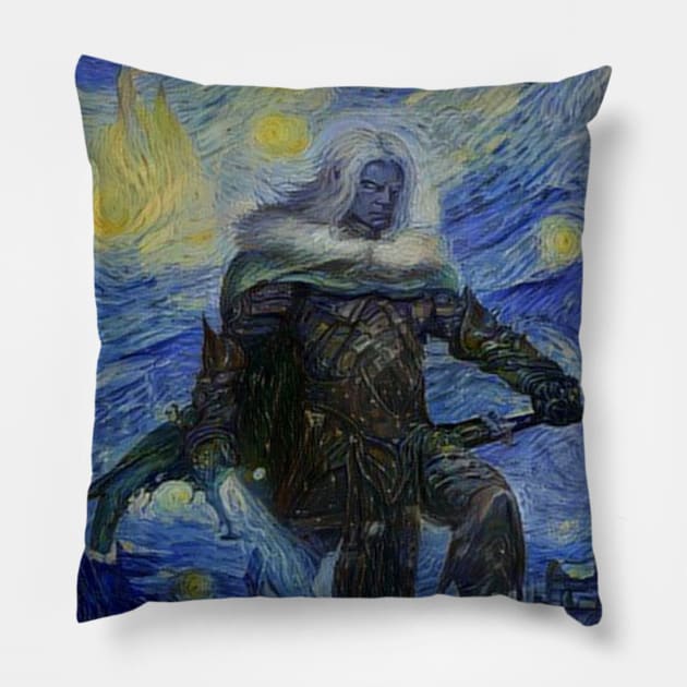 Drizzt Do'Urden Forgotten Realms Starry Night Pillow by Starry Night