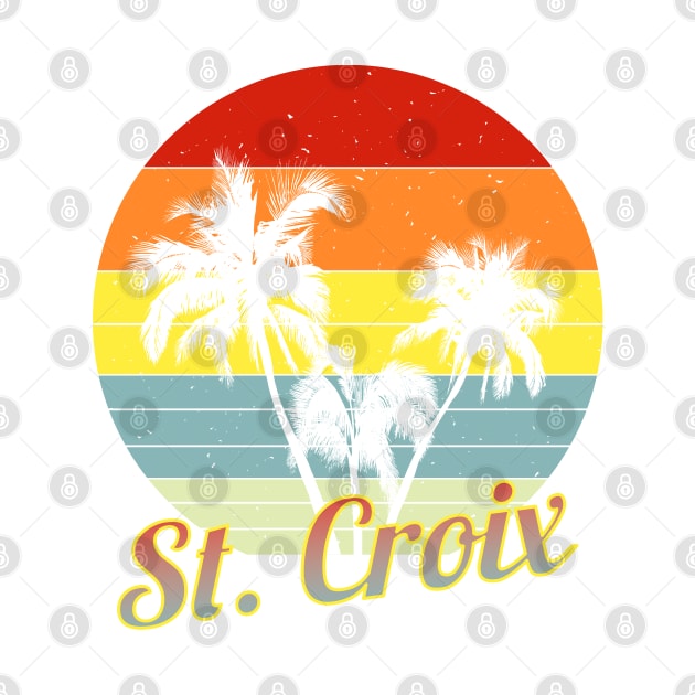 St. Croix Retro Tropical Palm Trees Vacation by macdonaldcreativestudios