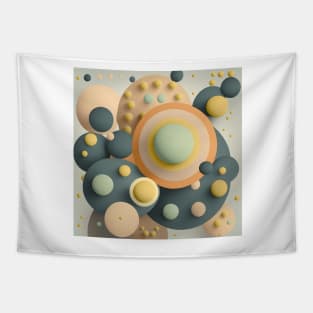 3D Circles ! overlapping muted colors in abstract form of polka dots design Tapestry