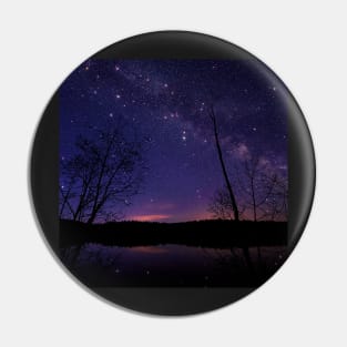 Galaxy Reflection Silhouette Pin