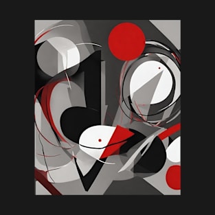 Red Black Gray White Abstraction For A Gift. T-Shirt