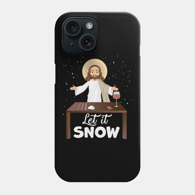 Let It Snow Jesus Cocaine Xmas Gift Phone Case by magazin