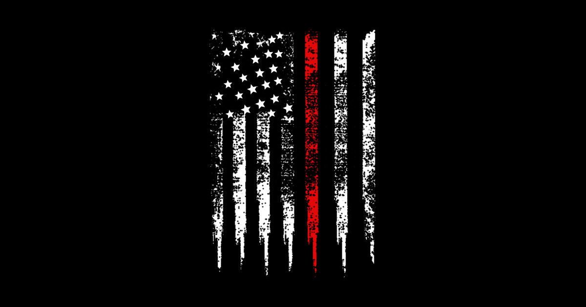 Thin Red Line US Flag Distressed Firefighter Gift - Firefighter - Mask