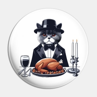 British Shorthair Cat Thanksgiving Pin