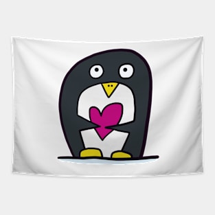 penguin with heart Tapestry