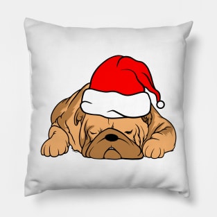 Bulldog Santa Pillow