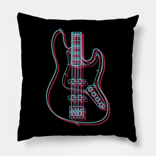 3D J-Style Bass Guitar Body Outline Pillow