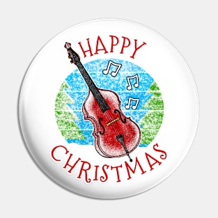 Christmas Double Bass Bassist Musician Xmas 2022 Pin