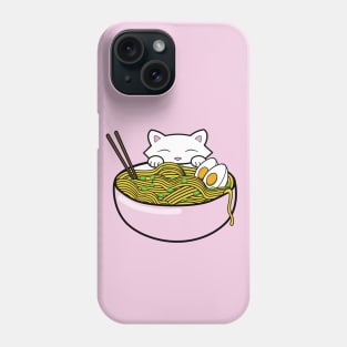 Sweet kitten eating noodles Phone Case