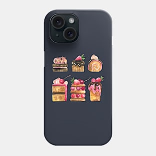 Delicious Watercolor desserts Phone Case