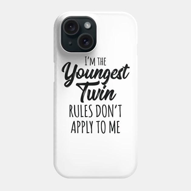 Siblings Youngest Twin Birthday Funny Twins Matching Phone Case by Pennelli Studio