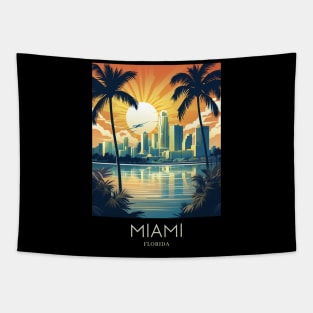 A Pop Art Travel Print of Miami - Florida - US Tapestry