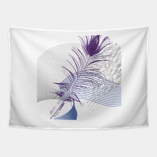 abstract geometric peacock feather Tapestry