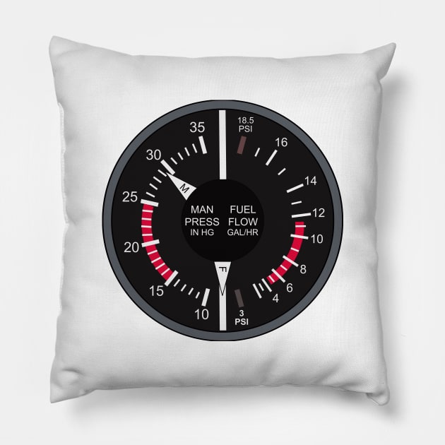 Speedometer aircraft Pillow by Haministic Harmony