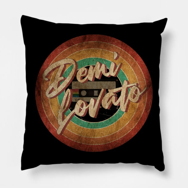 Demi Lovato Vintage Circle Art Pillow by antongg