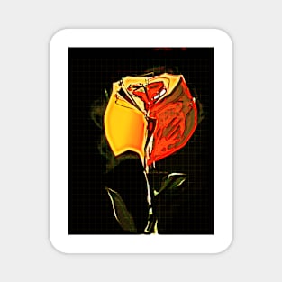 Yellow Digital Rose Magnet