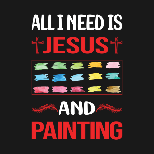 Funny Jesus Painting by Happy Life