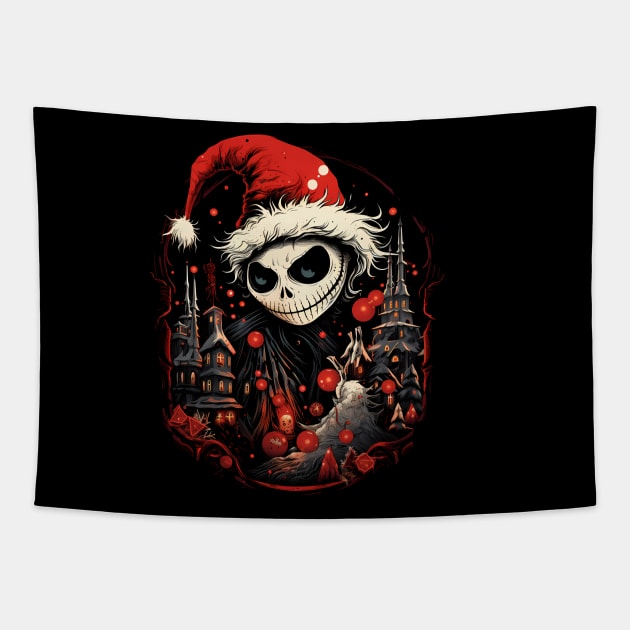 Creepy Christmas - Christmas Halloween motif Tapestry by Unelmoija