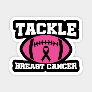 Tackle Breast Cancer Football Sport Awareness Support Pink Ribbon Magnet