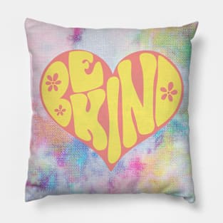 Be Kind Rainbow Tie Dye Pillow