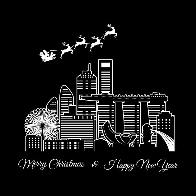 Merry Christmas Happy New Year Singapore City by travel2xplanet