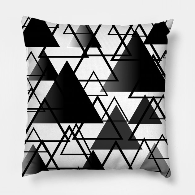 TRIANGLE PATTERN, BLACK TRIANGLES Pillow by SAMUEL FORMAS