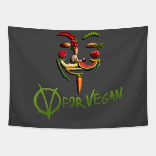 V for Vegan Tapestry