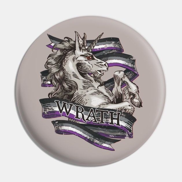 Wrath Unicorn – Asexual Pride Pin by Still Winter Craft