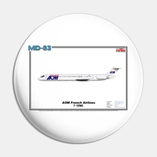 McDonnell Douglas MD-83 - AOM French Airlines (Art Print) Pin