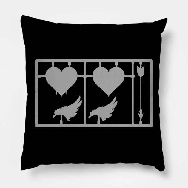 Plastic Sprue scale model valentine's day Pillow by GraphGeek