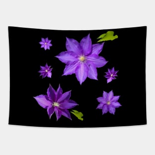 Purple Clematis Flower Grouping Tapestry