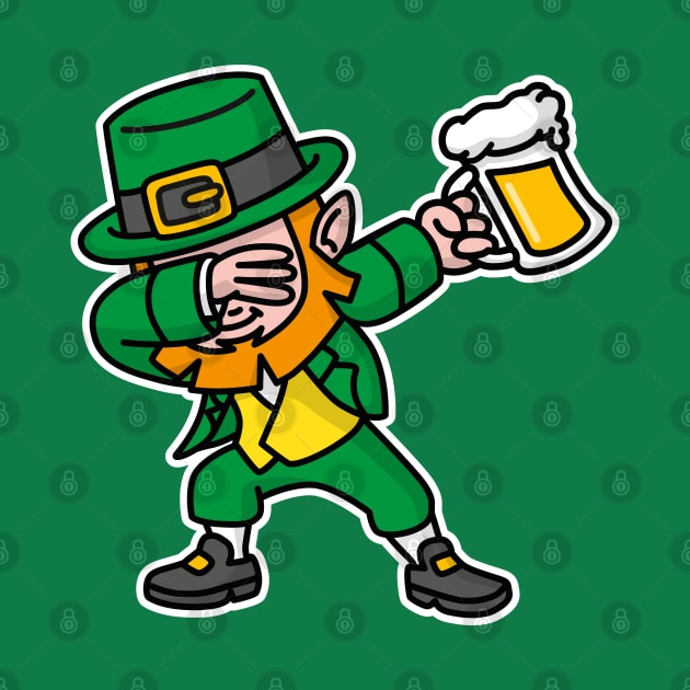Dab dabbing leprechaun St. Patrick's day pint beer by LaundryFactory