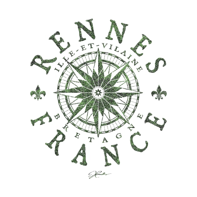 Rennes, Brittany, France, Compass Rose by jcombs