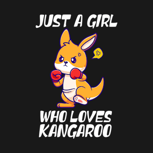 Just A Girl Who Loves Kangaroo Australian Boxer T-Shirt