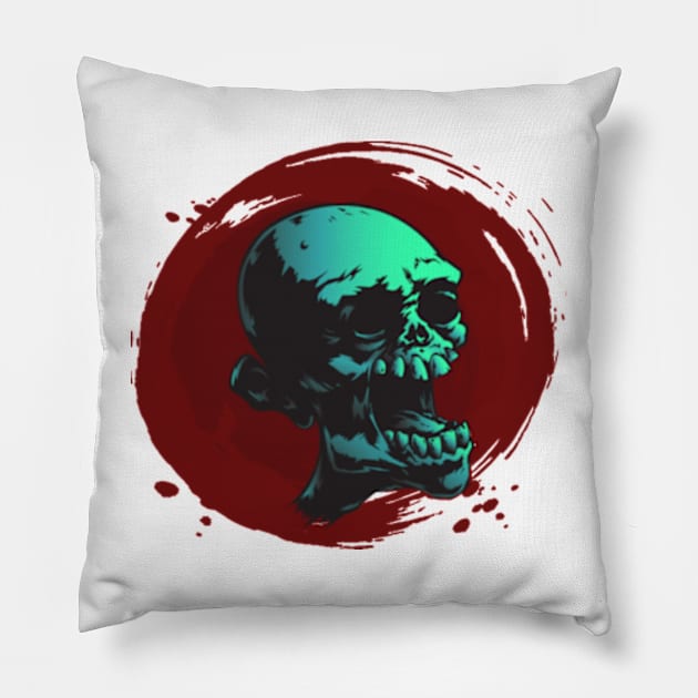 creepy-zombie-skull design - Gifts Pillow by kedesign1