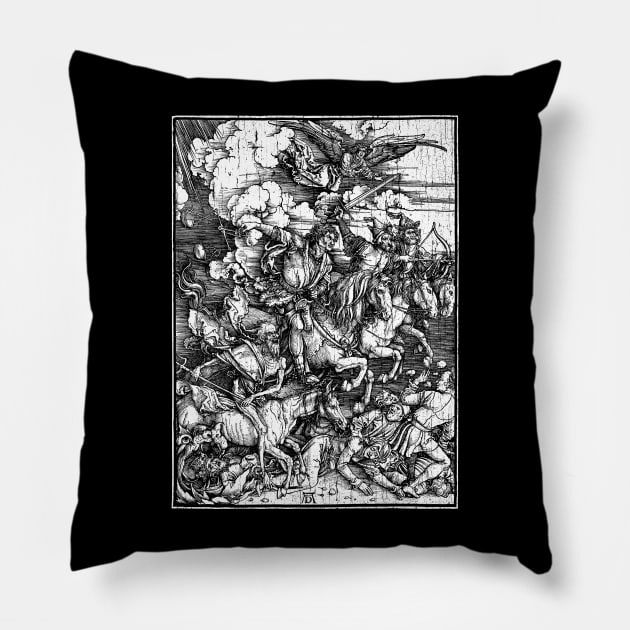 4 Horsemen of the Apocalypse Pillow by Kushteez