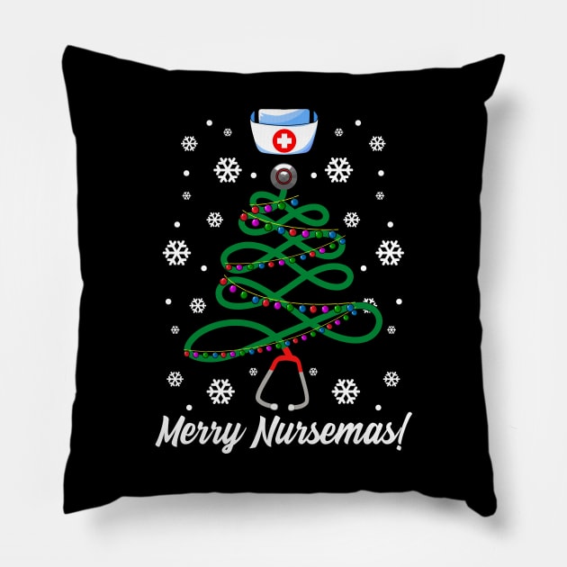 Nurse Christmas Tree Pillow by KsuAnn