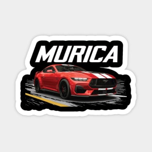 race red mustang gt 5.0 s650 usa murica Magnet