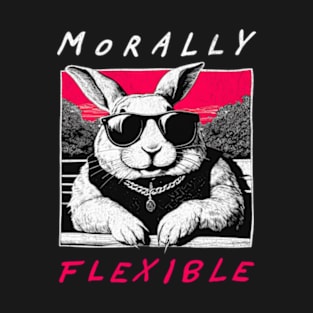 Morally Flexible - Retro Rabbit T-Shirt