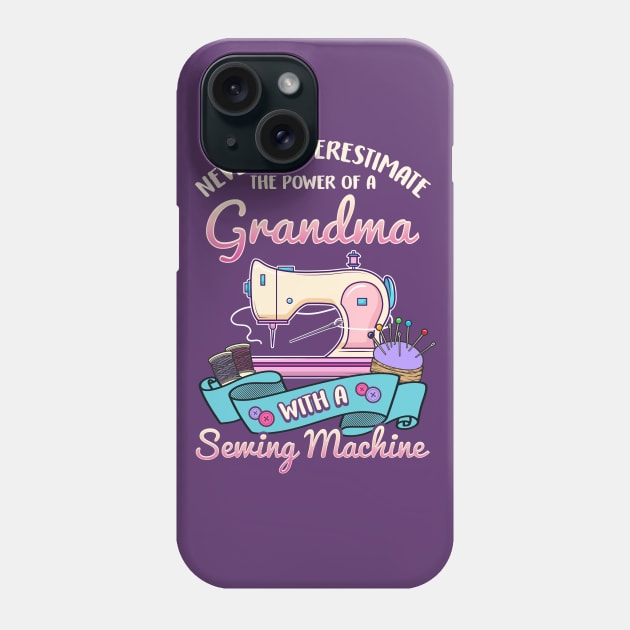 Grandma With A Sewing Machine Phone Case by E