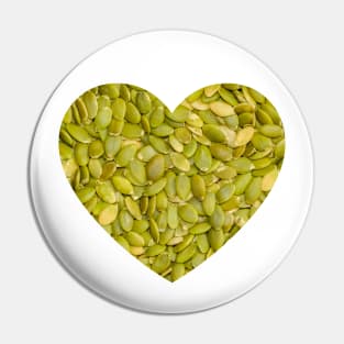 Raw Pumpkin Seeds Heart Photograph Pin