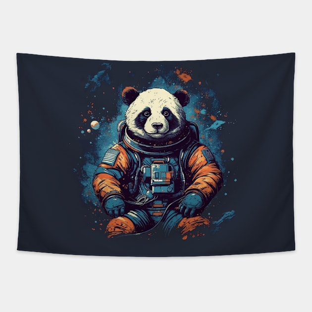 Astronaut Panda Tapestry by WahomeV