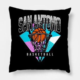 San Antonio Basketball 90s Throwback Pillow