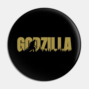 dark green godzilla Pin