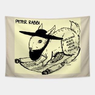 Peter Rabbi Exploding Heads Horror Design Tapestry